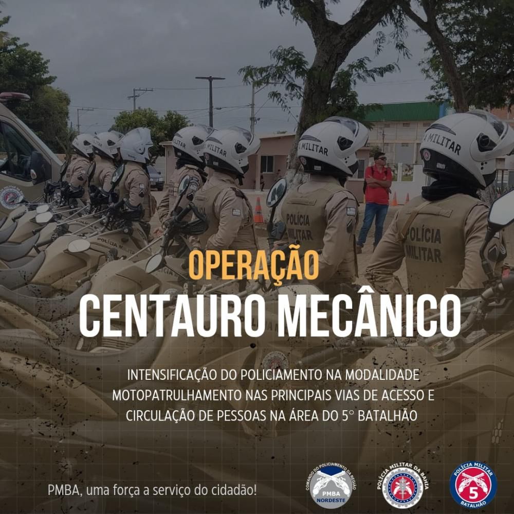 Polícia Militar de Euclides da Cunha intensifica policiamento com Operação Centauro Mecânico