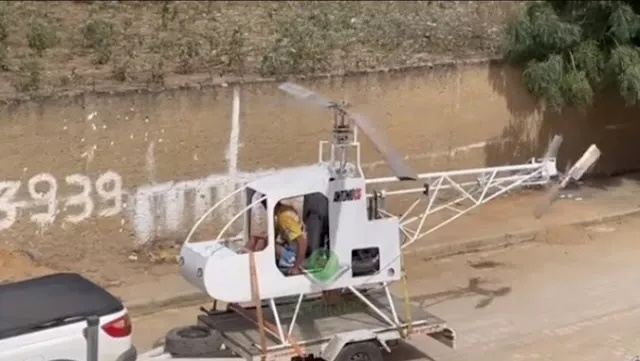 Morador de Capim Grosso constrói helicóptero e promete levantar voo nos próximos dias