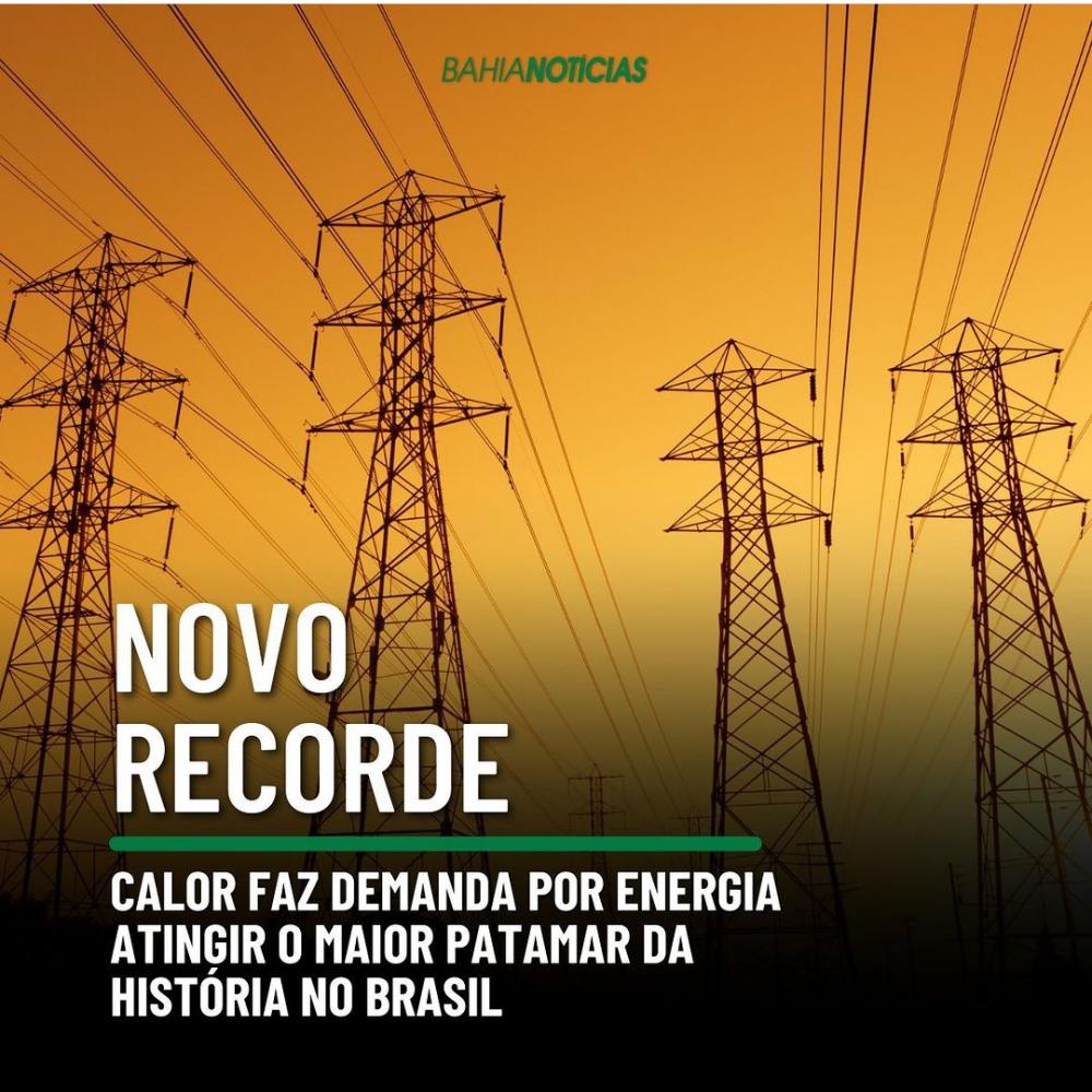 Calor faz energia atingir o maior patamar da história do Brasil.