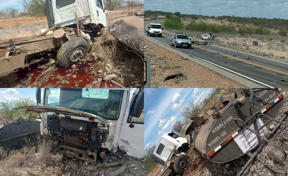 Grave acidente na BR-116, envolvendo caminhão-pipa e carro de passeio, deixa uma vítima fatal