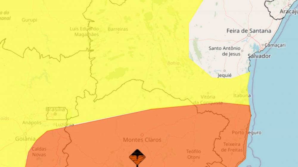Inmet emite alertas de chuvas intensas em áreas da Bahia