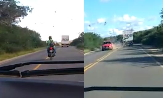 Imagens impressionantes: Motorista filma acidente com vítima fatal na Bahia