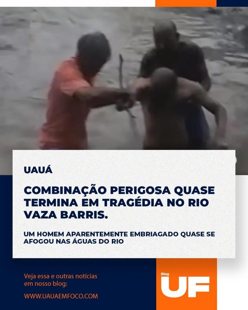 Um homem aparentemente embriagado quase se afogou nas águas do Rio Vaza Barris