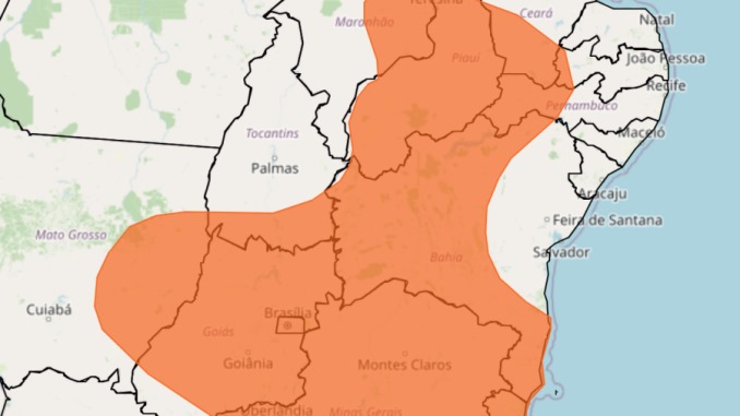 Bahia tem alerta laranja para chuvas intensas