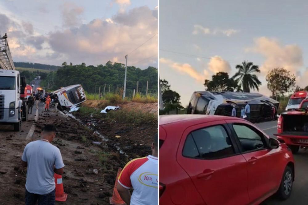 Acidente de ônibus na BR-101 deixa oito mortos e 23 feridos no sul da Bahia