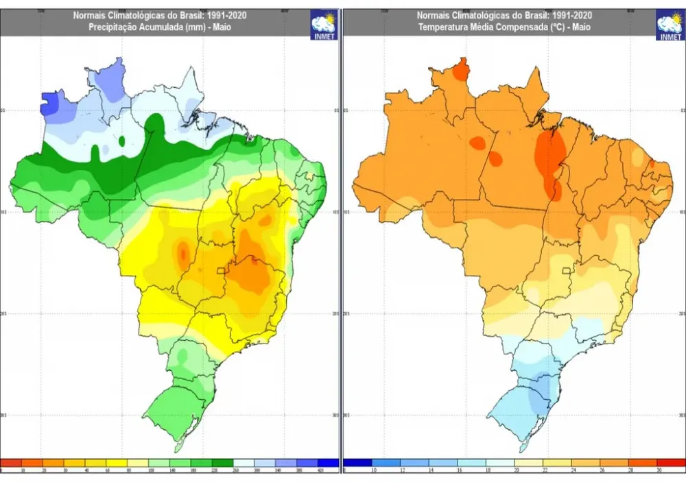 O clima de maio no Brasil: o frio ainda vai ter muita dificuldade para chegar!