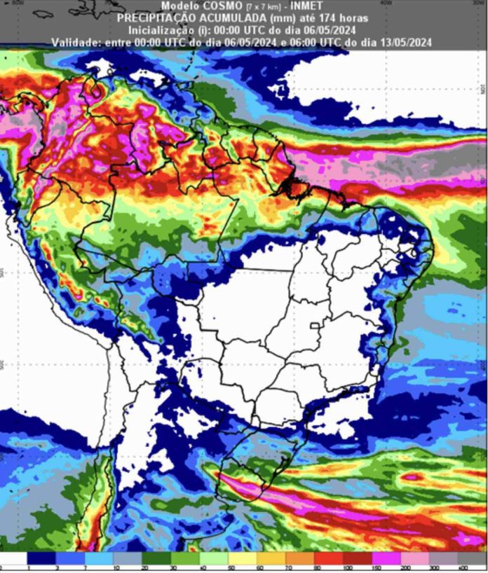 Inmet atualizou previsão para todo o Brasil até 22 de maio