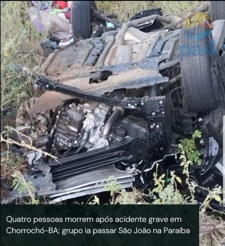 quatro pessoas morrem em acidendente em chorrochó-BA 