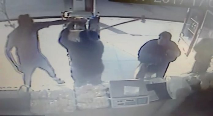 Idosa tenta matar ladrão com golpes de bengala durante assalto a padaria; veja vídeo