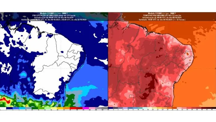 Região Nordeste enfrenta calor intenso e previsão de chuvas isoladas nos próximos dias