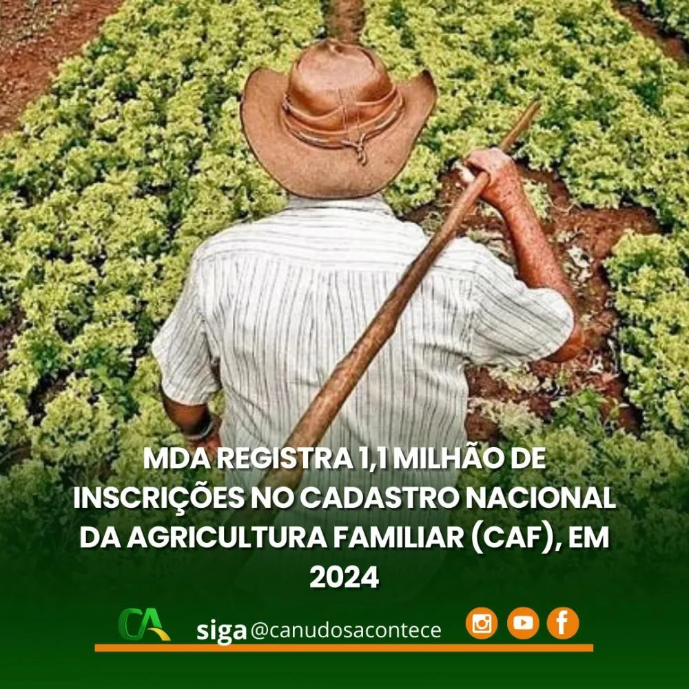 MDA registra 1,1 milhão de inscrições no Cadastro Nacional da Agricultura Familiar (CAF), em 2024