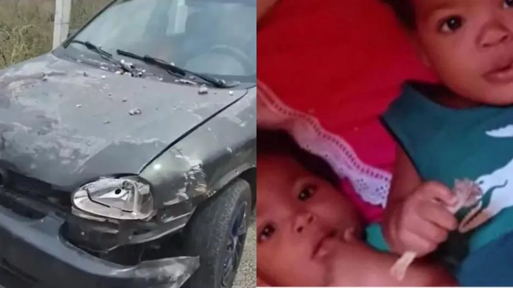 Gêmeos de 2 anos morrem atropelados após pai perder controle de carro na Bahia