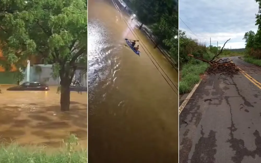 Aulas suspensas, carros submersos e uso de canoa em ruas alagadas: veja estragos da chuva no interior da Bahia