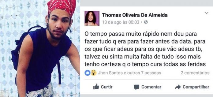 Jovem baiano deixa carta no Facebook antes de tirar a própria vida; confira