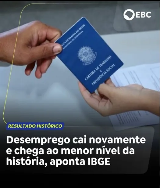 desemprego cai novamente e chaga ao menor nivel da historia, aponta IBGE