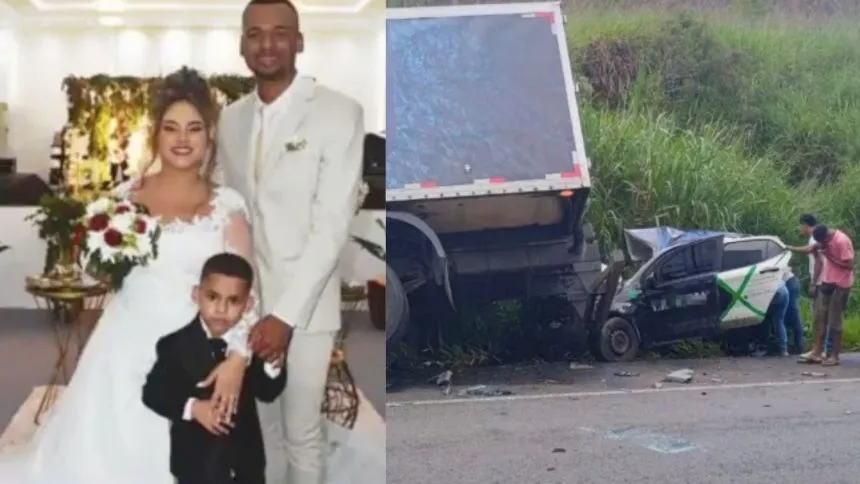 Carro colide com caminhão e deixa pai, mãe e filho mortos na Bahia