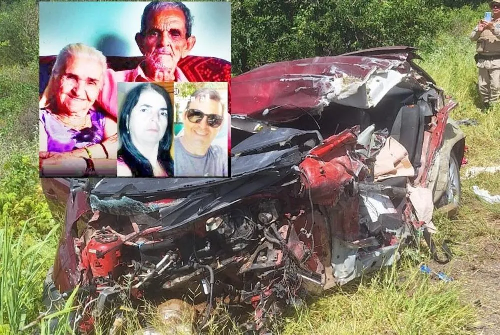 Identificada família morta após batida entre carro e caminhão na Bahia
