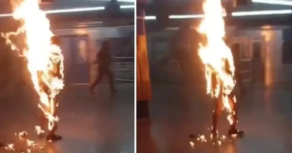 Homem em situação de rua ateia fogo ao próprio corpo na estação de metrô em São Paulo