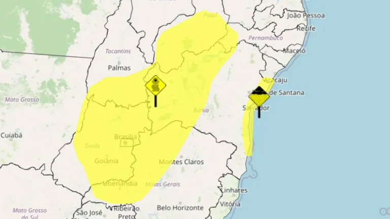 Bahia enfrenta alertas de baixa umidade e acumulado de chuva nesta quinta e sexta-feira
