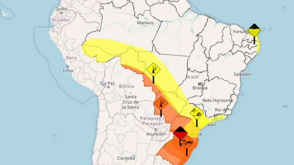 Inmet emite alertas de chuva, vendaval e declínio de temperatura em 17 estados