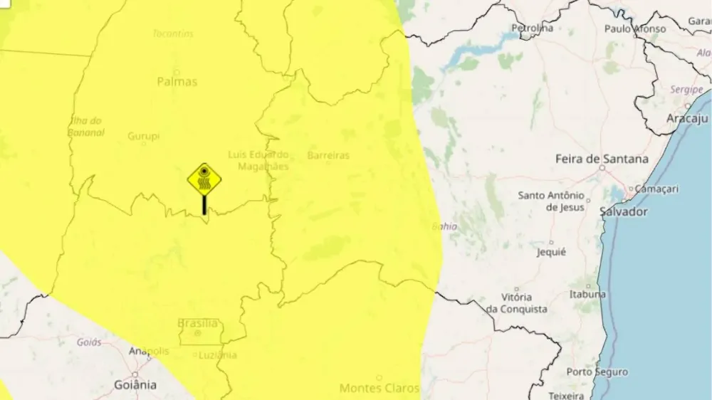 Alerta Amarelo para Baixa Umidade em 56 municípios de Bahia nesta terça-feira