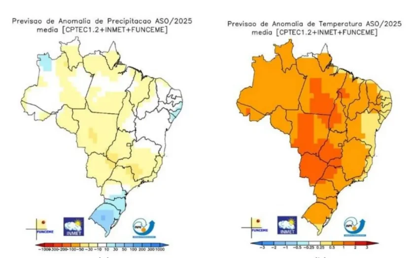 Boletim Agroclimátológico do Inmet traz previsão para o trimestre agosto-setembro-outubro