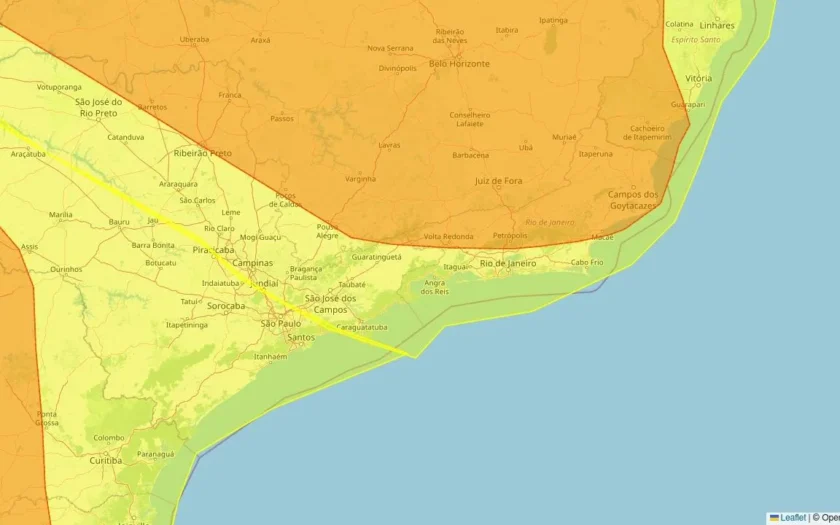 Inmet emite alerta vermelho; 144 municípios sob risco de acumulado de chuva nesta terça-feira