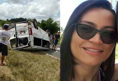 Servidora do IFBA morre em capotamento de van na BR-324