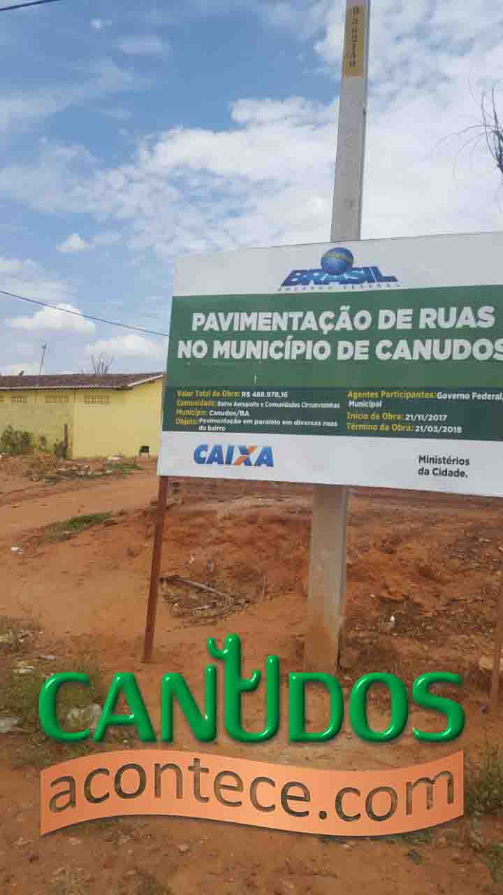 Prefeitura de Canudos beneficia Bairro Aeroporto com pavimentação de nove ruas