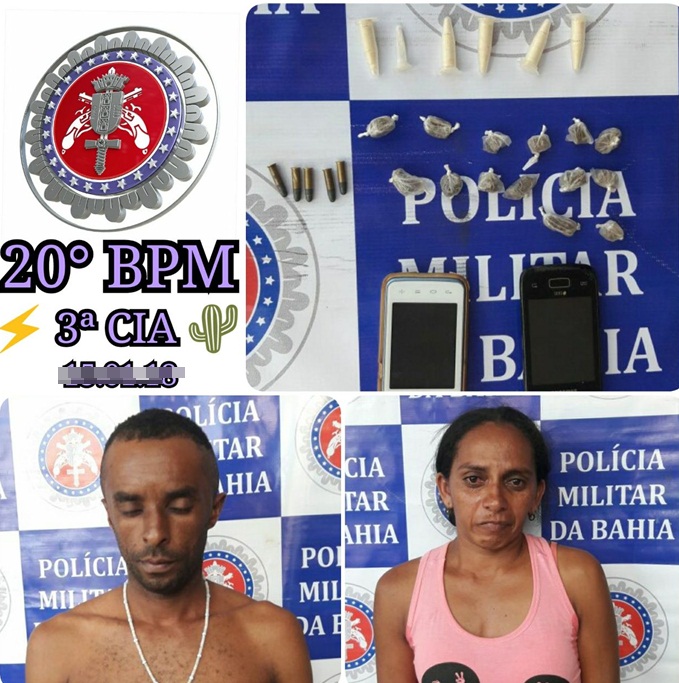 Após denúncia, PM apreende drogas em residência e prende casal em Jeremoabo- BA