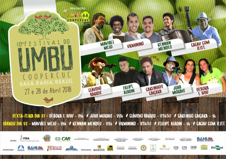 Programação do 10º Festival do Umbu promove a Alimentação Sustentável em espaços de cultura e formação em Uauá-Ba
