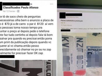 Placas frias para carros são fabricadas em Paulo Afonso e em mais duas cidades da Bahia, segundo denúncia