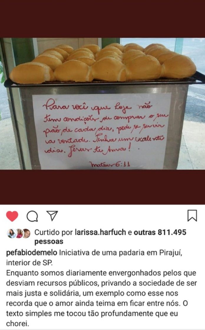 Padaria doa pão a quem não pode pagar