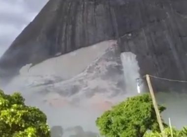 Guaratinga: Pedra se desprende de morro e assusta moradores; fato ocorre após tremores