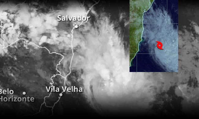 Ciclone marítimo se aproxima da Bahia e é reclassificado para tempestade tropical; ondas podem chegar a 5m em alto-mar