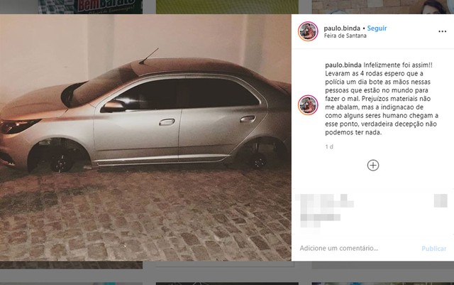 Homem sai de show de Bruno & Marrone na Bahia e encontra carro sem as quatro rodas