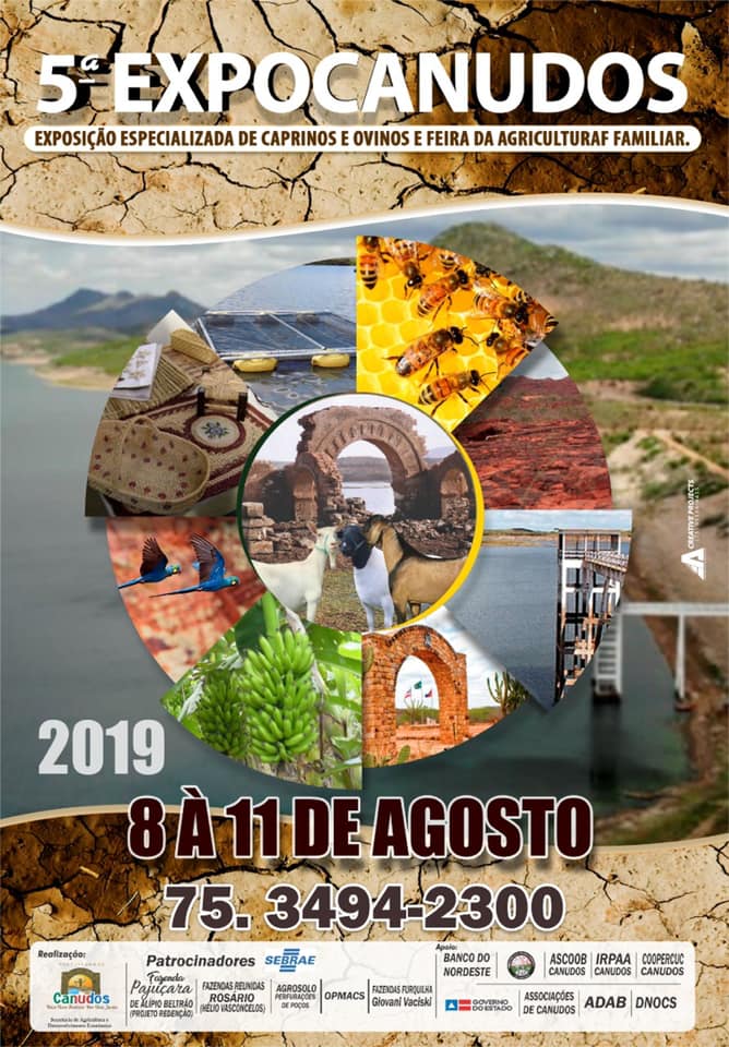 Vem aí mais uma edição da Exposição Especializada de Caprinos e Ovinos e Feira da Agricultura Familiar - EXPOCANUDOS,