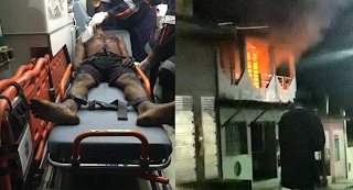 Homem esfaqueia esposa, coloca fogo na casa e tenta suicídio em Gandu
