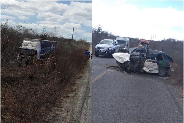 Homem morre após colidir carro com caminhão da banda Cavaleiros do Forró
