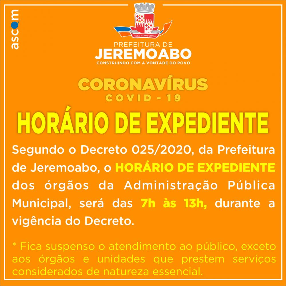 Prefeitura de Jeremoabo decreta situação de emergência devido ao Coronavírus (COVID-19)