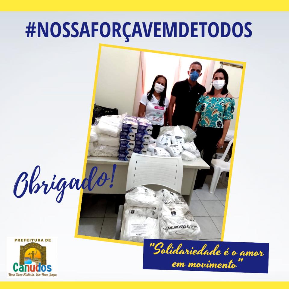 Canudos: A Voltalia, empresa de energia eólica do povoado do Bom Jardim, doou para o Hospital Municipal Genário Rabelo de Alcântara milhares de equipamentos de proteção individuais