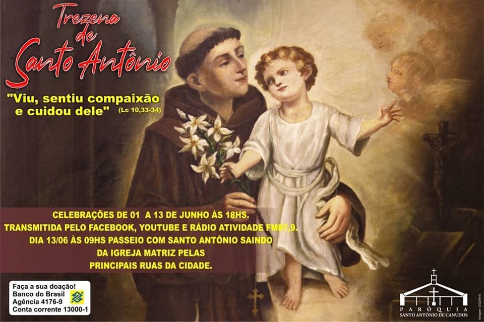A Paróquia de Santo Antônio comunica o tema da Trezena de Santo Antônio de Canudos.