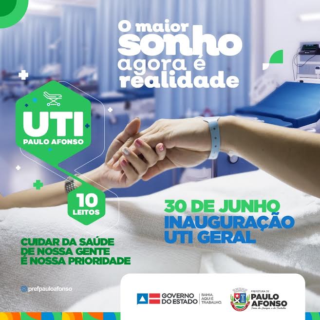 UTI do Hospital Municipal de Paulo Afonso será entregue em 30 de junho.