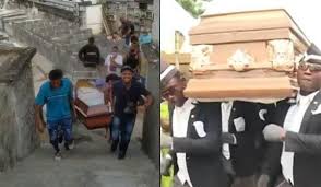 Família enterra idoso ao som de ‘meme do caixão’ e faz dancinha; “ele não queria ninguém chorando”