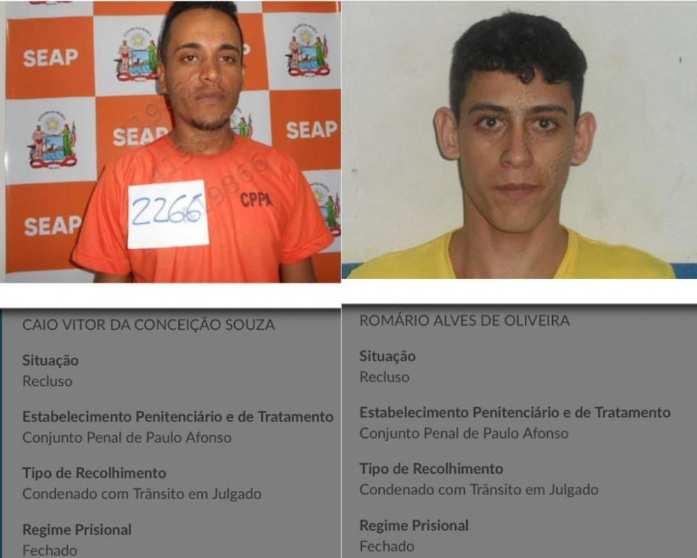 Criminoso de Cícero Dantas-BA está entre os foragidos do Presídio de Paulo Afonso-BA.