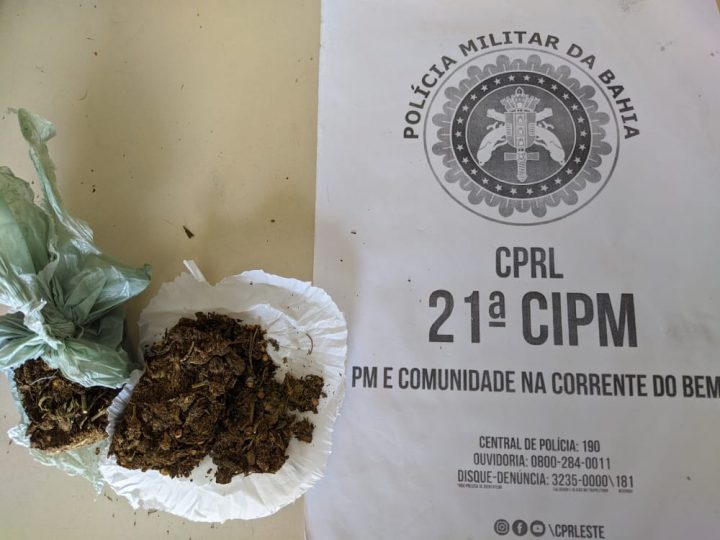 Jovem é detido ao ser flagrado com drogas, em Ribeira do Pombal-BA