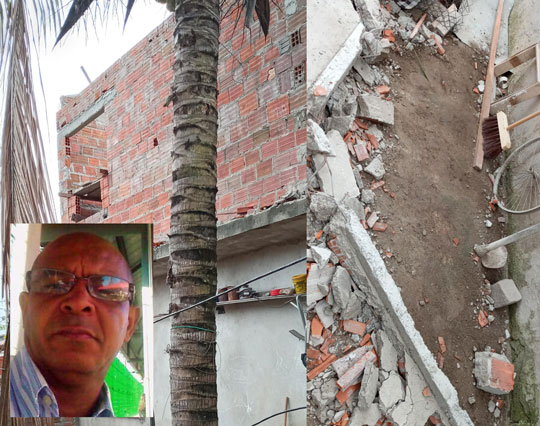 Homem morre após cair de laje de casa em construção em Conceição do Coité
