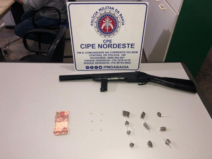 Polícia apreende drogas e arma de fogo, em Euclides da Cunha-BA