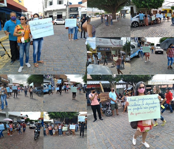 Sem os salários de dezembro, Professores fazem protesto em Uauá-BA
