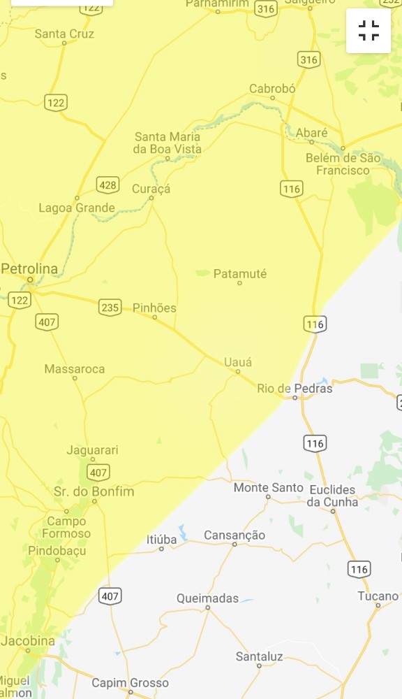 UAUÁ: Alerta amarelo. Chuvas intensas na região